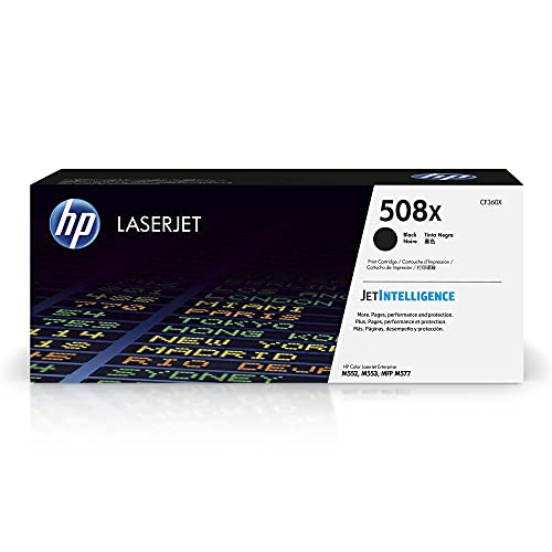 HP 508X Black High-yield Toner Cartridge for HP Printers | Works with Color LaserJet Enterprise M552, M553; Color LaserJet Enterprise MFP M577 Series | CF360X