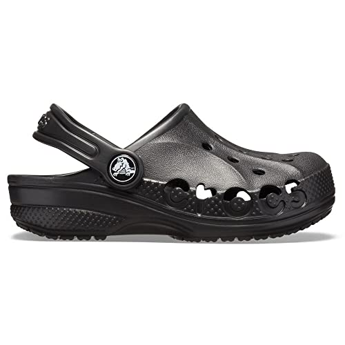 Crocs Unisex-Child Baya Clog, Black/Black, 1 Little Kid