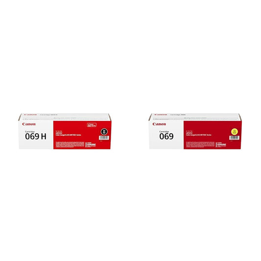 Canon 069 Black High Capacity and Yellow Toner Cartridges Compatible with LBP674Cdw, MF753Cdw and MF751Cdw Printers