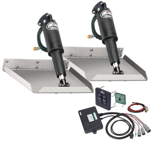 Lenco 9" x 9" Edgemount Trim Tab Kit w/Standard Tactile Switch Kit 12V