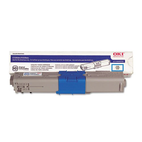 Okidata 44469703 Toner, 3,000 Page Yield, Cyan