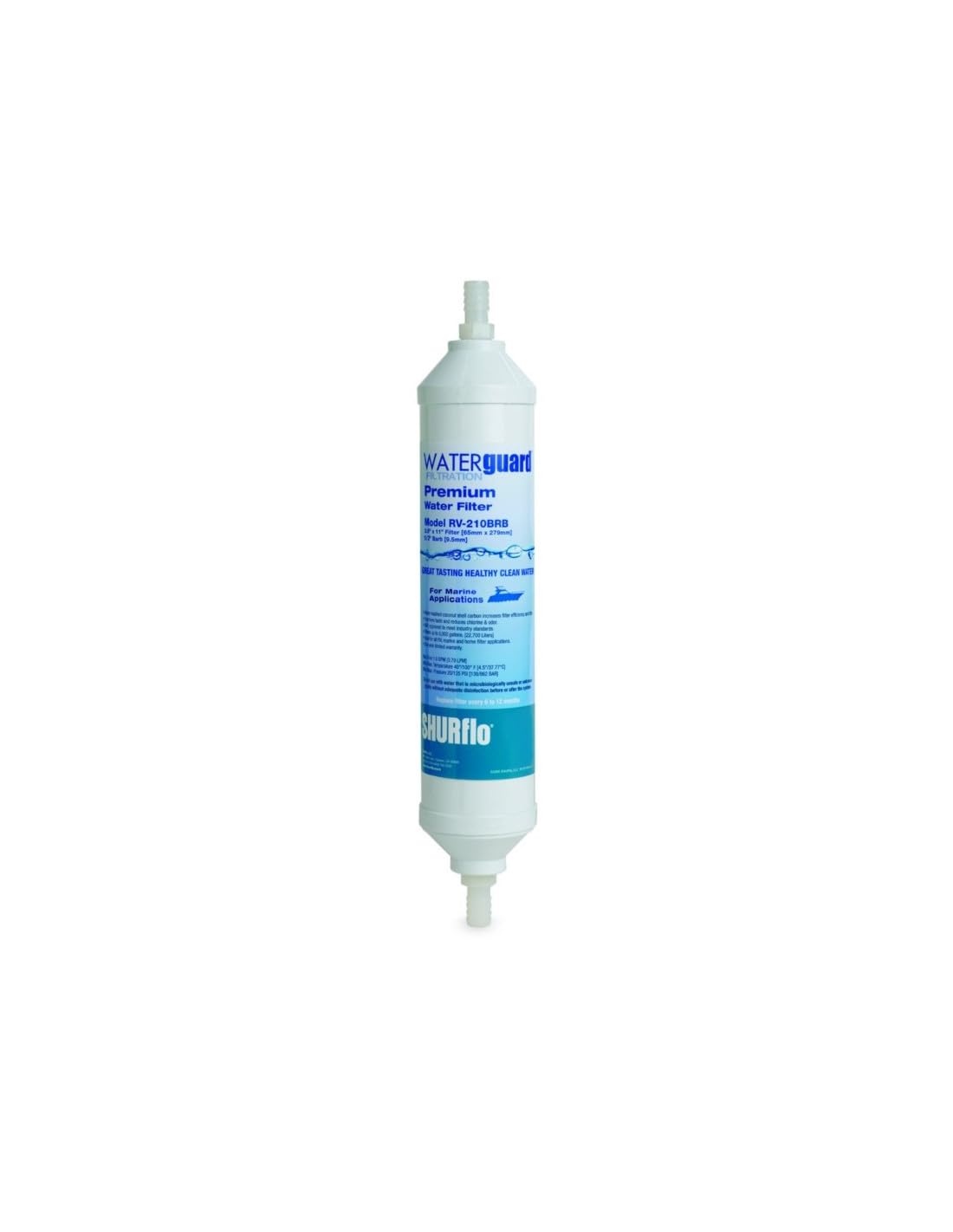 Shurflo by Pentair 11" In-Line Water Filter 1/4" Barb
