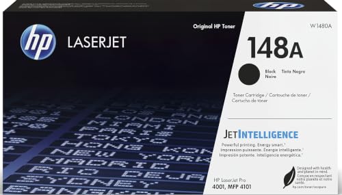 HP 148A Black Laserjet Toner Cartridge | This Cartridge Works Laserjet Pro 4001, MFP 4101 | W1480A