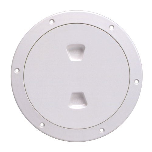 Beckson 6inch Smooth Center Screw-Out Deck Plate - White