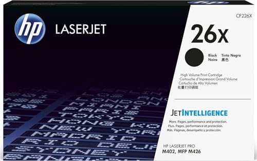 HP 26X Black High-yield Toner Cartridge for HP Printers | Works with LaserJet Pro M402 Series; LaserJet Pro MFP M426 Series | CF226X