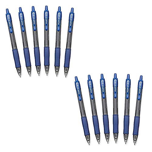 Pilot G2 Premium Retractable Gel Ink Pen, Refillable, Blue Ink.5mm, Dozen