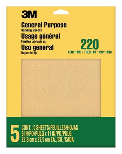 3M 9000NA 9" X 11" Extra Fine Paint, Wood, Metal Sandpaper Sheets