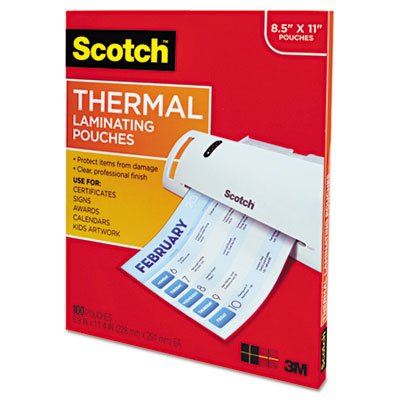 3M Scotch Letter-Size Thermal Laminating Pouches