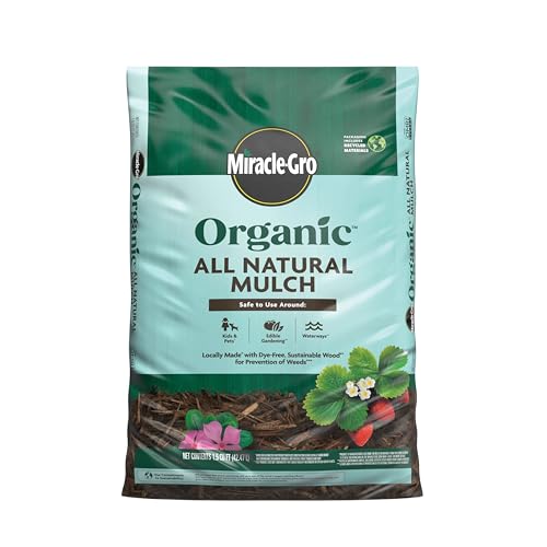 Miracle-Gro Organic All Natural Mulch, Bagged and Shredded Mulch Landscaping, OMRI Listed, 1.5 cu. ft.