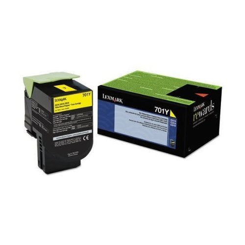 Lexmark 70C10Y0 Toner Cartridge (701Y), Yellow - in Retail Packaging