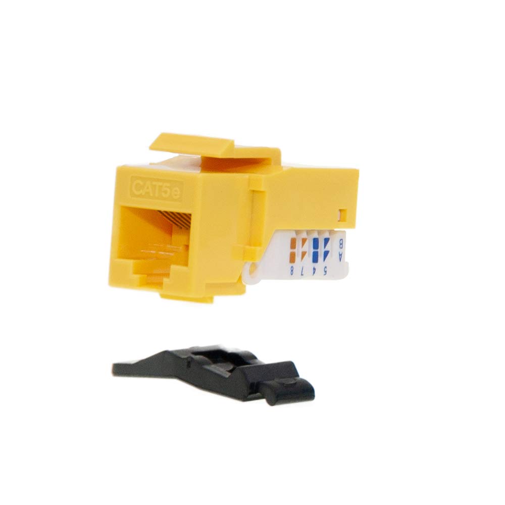 CableWholesale Cat5e Keystone Jack Yellow Toolless