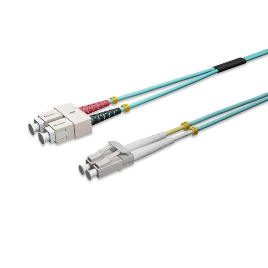CableWholesale LC/UPC to SC/UPC OM4 Fiber Patch Cord 3m