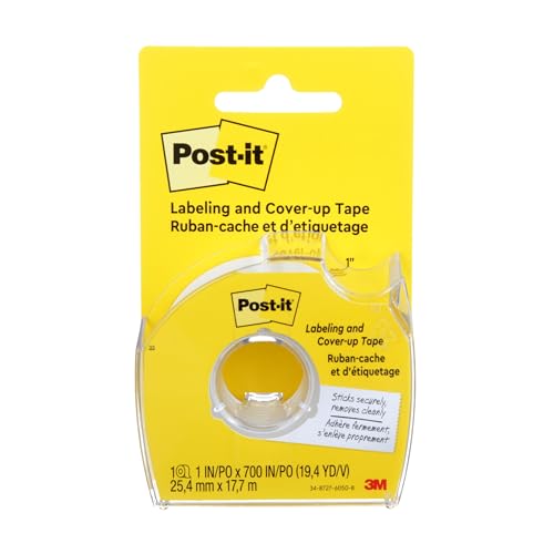 Post-it 658 Cover Up and Labeling Tape, 6 Line Roll, 1-Inch x700-Inch, White