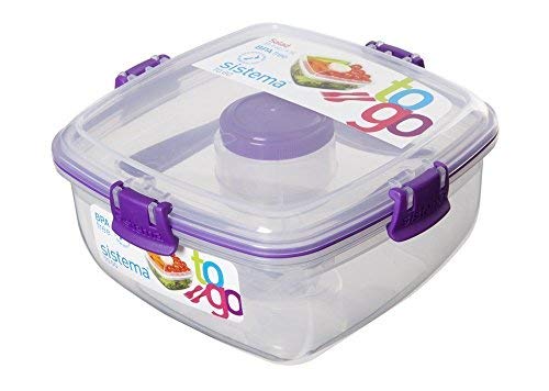 Sistema Salad to Go Food Storage Container 2 Pack 37 oz