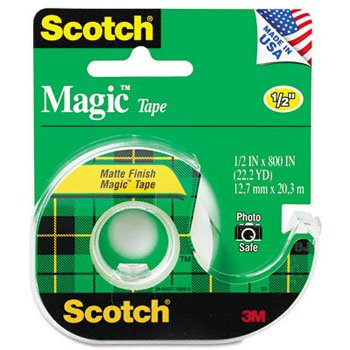 Scotch Magic Tape w/Refillable Dispenser, 1/2" x 800", Clear