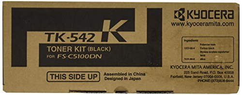 KYOCERA 1T02HL0US0 Model TK-542K Black Toner Cartridge for use FS-C5100DN Color Network Laser Printer, Up to 5000 Pages Yield at 5% Average Coverage