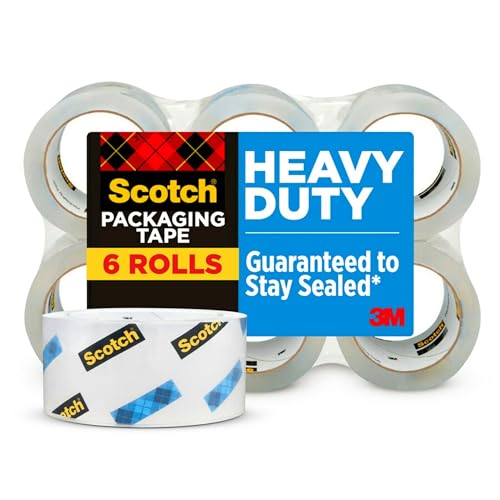 Scotch Heavy-Duty Shipping Packing Tape, 1-7/8" x 4-7/10 Yd, Pack of 6 Rolls