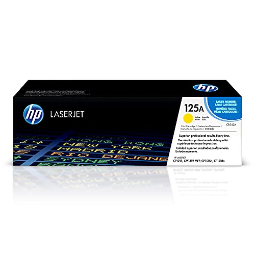 HP 125A Yellow Toner Cartridge | Works with HP Color LaserJet CM1312 MFP Series, HP Color LaserJet CP1215, CP1515, CP1518 Series | CB542A