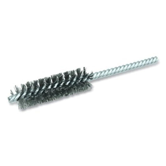 Weiler 21110 0.006" Wire Size, 3/4" Diameter, 5-1/2" Length, Steel Bristles, Double Stem Double Spiral Power Tube Brush, Made in the USA