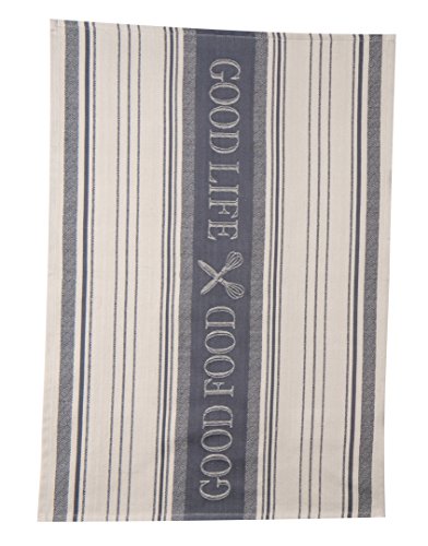 Kay Dee Designs Cook's Kitchen Food Good Life Birdseye Woven Jacquard Tea Towel, No Size, Graphite