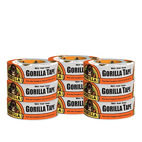Gorilla White Duct Tape, 1.88" x 30 yd, White, (Pack of 8)