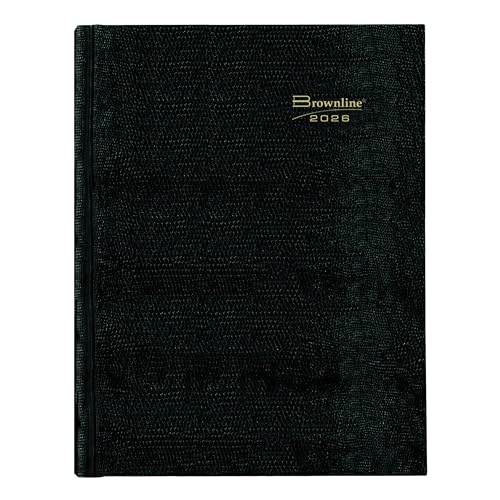 Brownline® 2026 Traditional Daily Planner, Untimed Journal, 12 Months, January to December, Perfect Binding, 10" x 7.875", Black (C550.BLK-26)