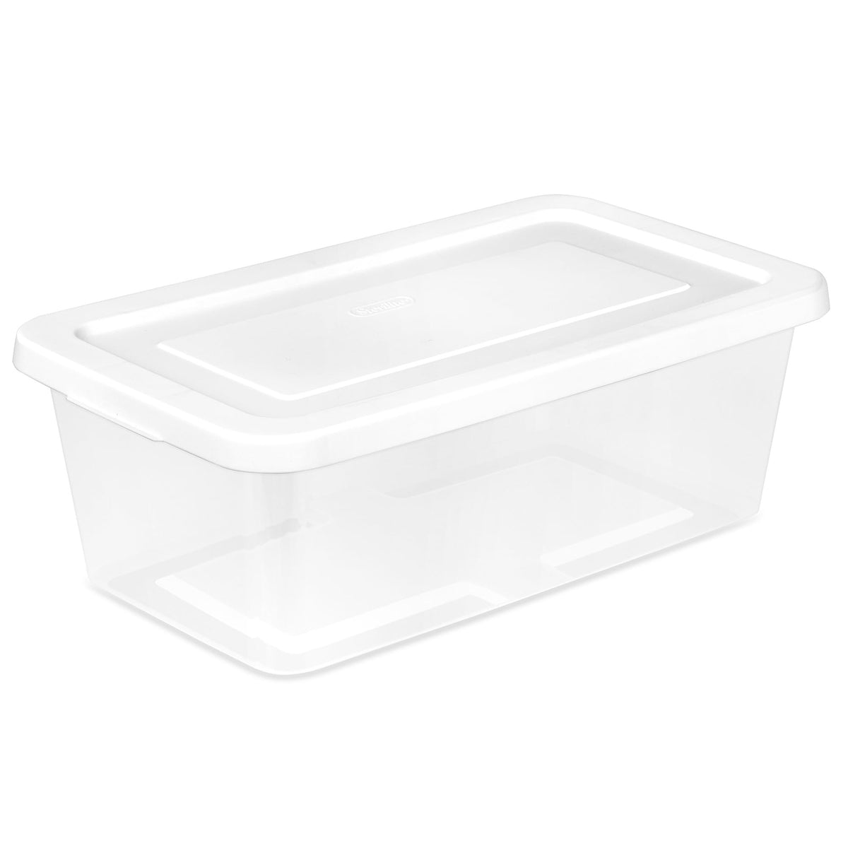 Sterilite 24-Pack 6 Quart Storage Boxes, Stackable Clear Plastic Bins with Snap-On Lids - Heavy-Duty Organizing Containers for Closet, Bathroom, and Office