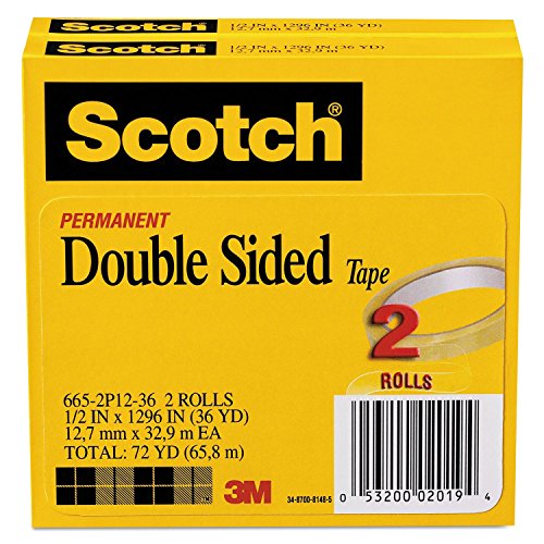 Scotch Double Sided Tape 2/Pkg-1/2"X1296"