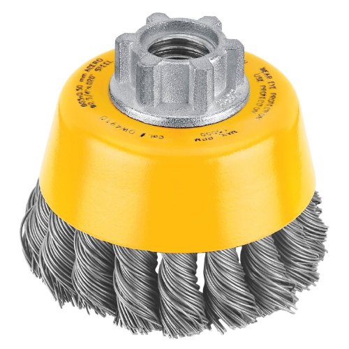 DEWALT DW4910 3-Inch by 5/8-Inch-11 Knotted Cup Brush/Carbon Steel .020-Inch (2 Pack)