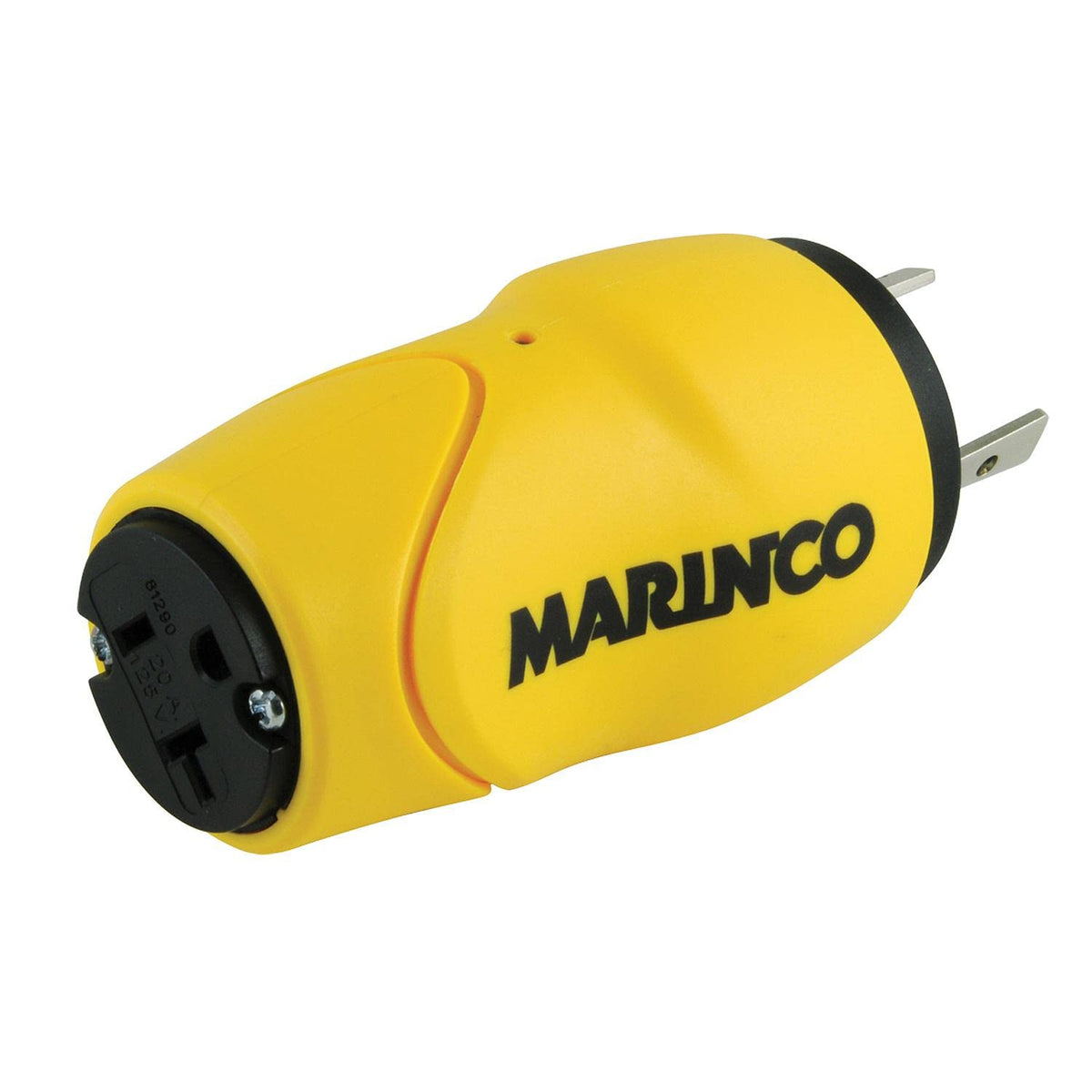 Marinco Straight Adapter, 30A M to 15A F