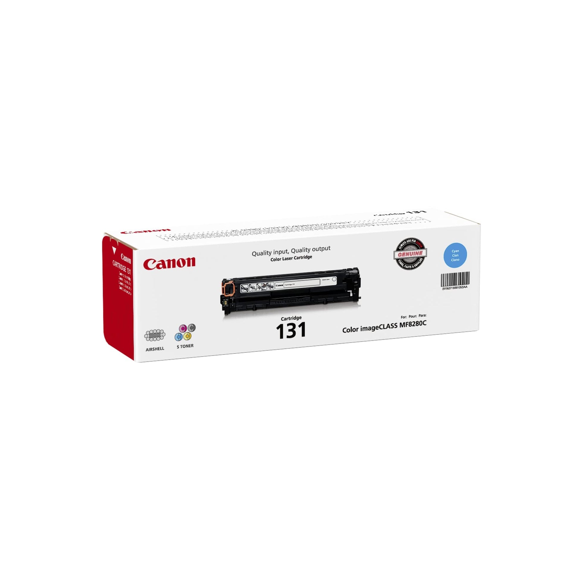 Canon CRG-131 (6271B001) Toner Cartridge, Cyan - in Retail Packaging