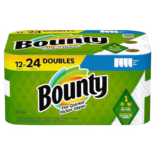 Bounty White Full Sheet Paper Towels, 12 Double Rolls