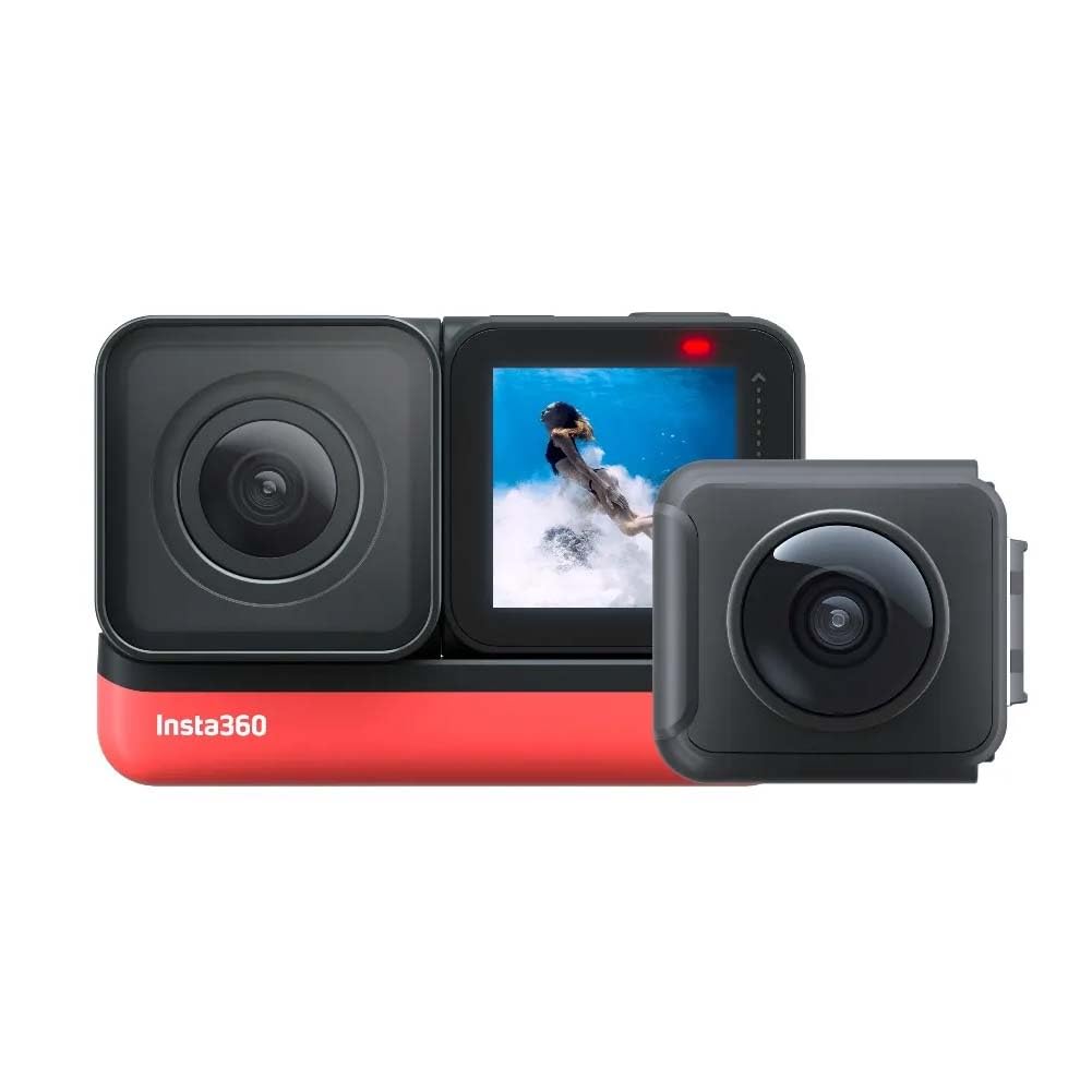 insta360 ONE R Twin Edition – 4K Action Camera & 5.7K 360 Camera with Interchangeable Lenses, Stabilization, IPX8 Waterproof, Touch Screen, AI Editing
