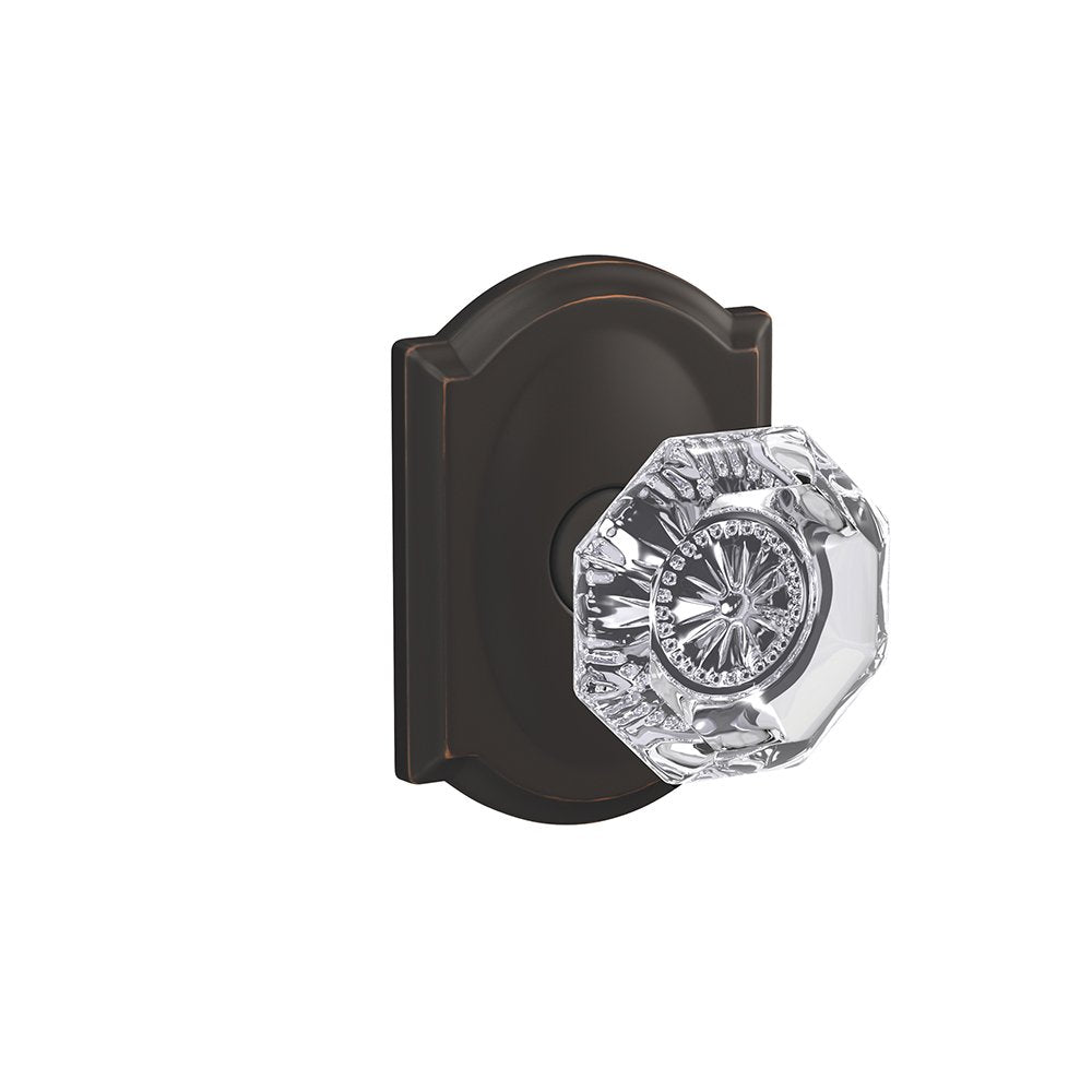 Schlage FC21 Alexandria Glass Knob Aged Bronze