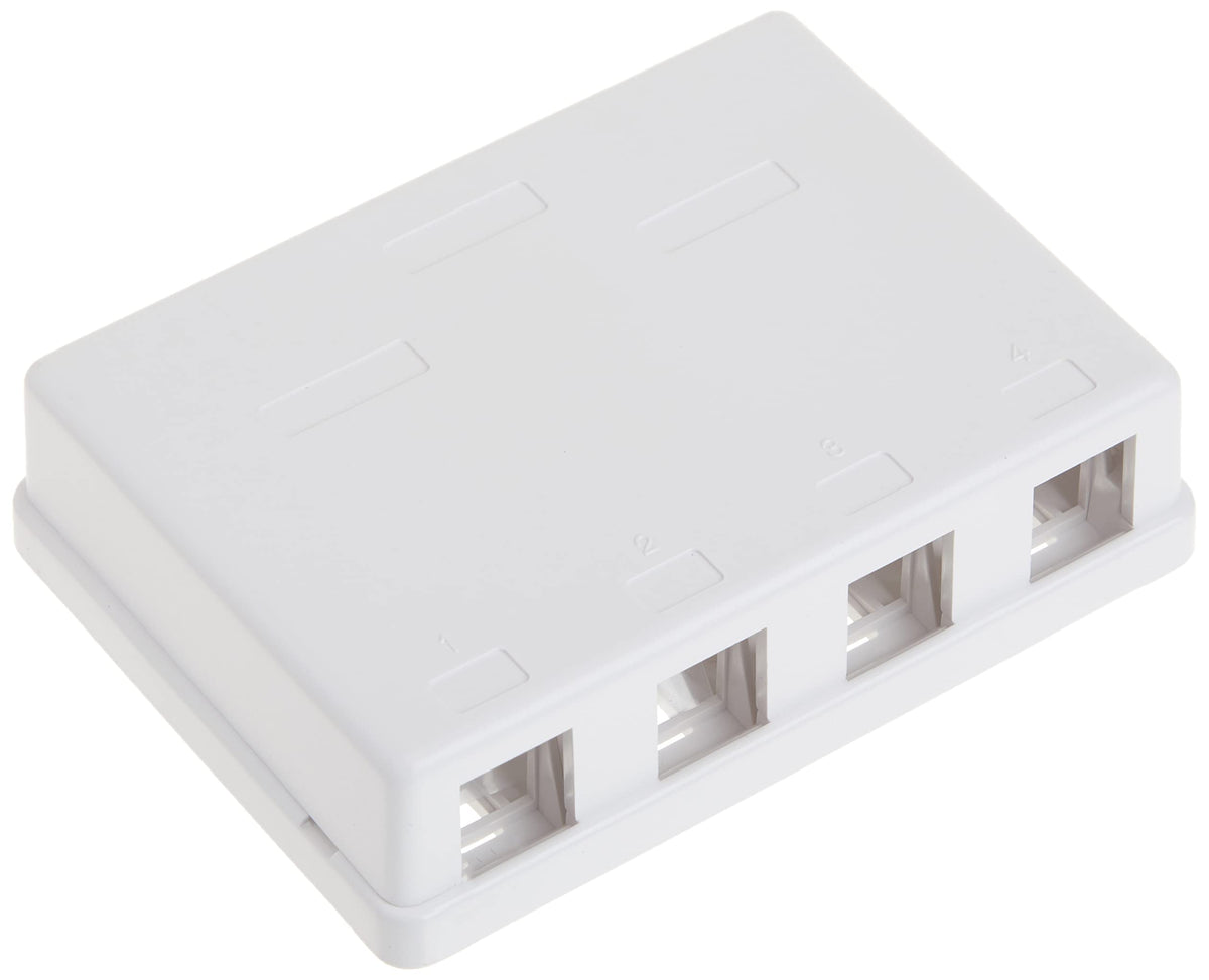 CableWholesale 4-Port Keystone Jack Surface Mount Box White
