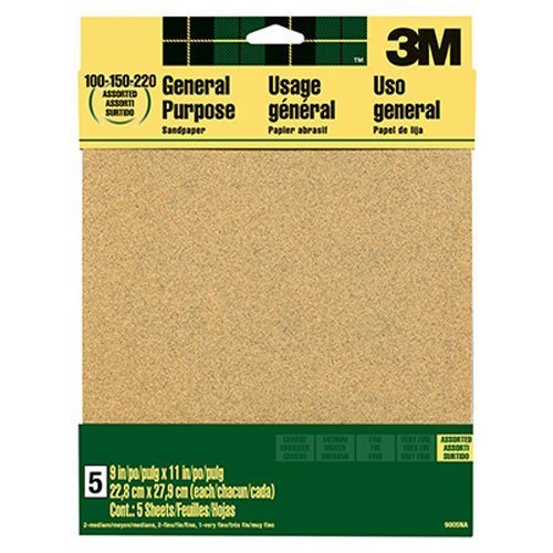 3M Sandpaper 220 Grit 5 Sheets (9000NA-20)