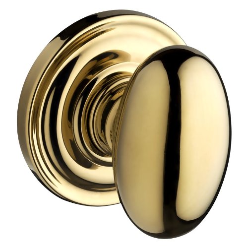 Baldwin Reserve PVELLTRR003 Privacy Ellipse Knob and Traditional Round Rose Lifetime Brass Finish