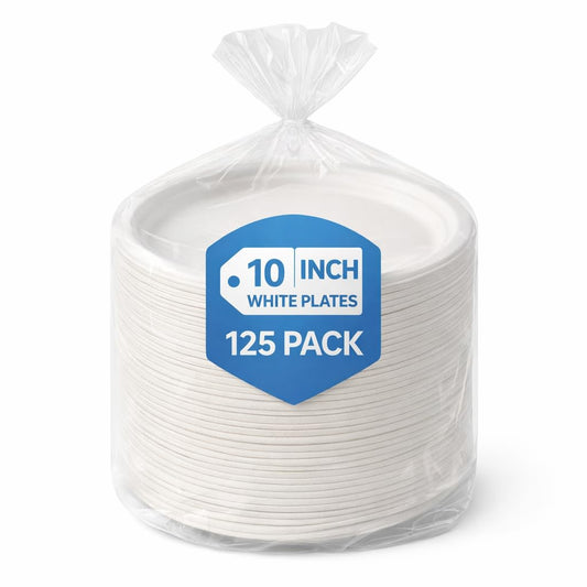 125pk 10in Compostable Paper Plates