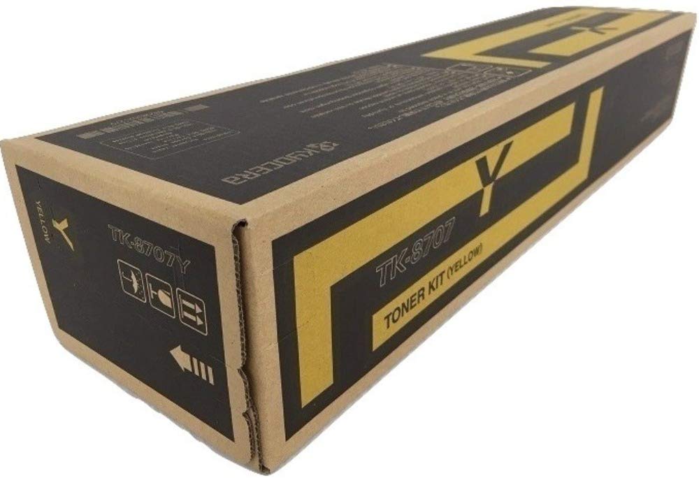 Kyocera 1T02K9AUS0 Model TK-8707Y Yellow Toner Cartridge For use with Kyocera TASKalfa 6550ci, 6551ci, 7550ci and 7551ci Color Multifunction Laser Printers