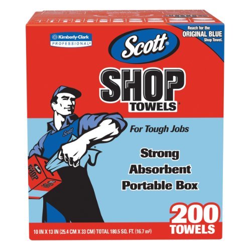 Kimberly-Clark 75190 Scott Shop Towels, 10" x 12", Blue (1 Box of 200) (Fiv? ???k)