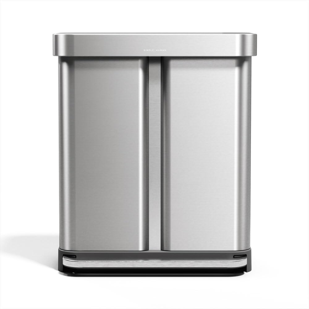 Simplehuman Rectangular 58L Dual Compartment Step Can