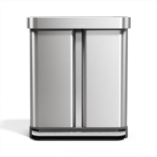 Simplehuman Rectangular 58L Dual Compartment Step Can
