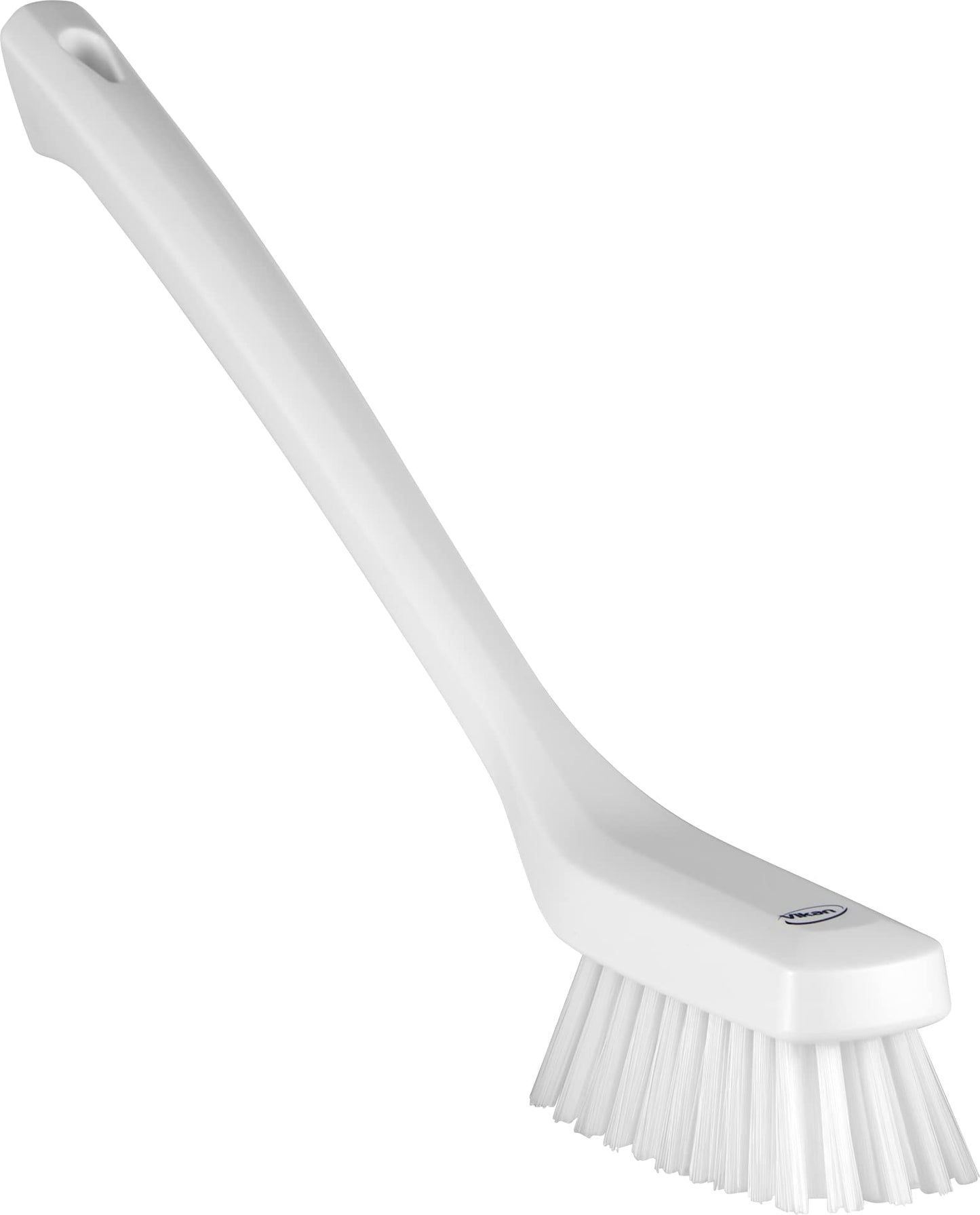 Vikan 41855 Narrow Cleaning Brush with Long Handle, 16.54", Hard, White