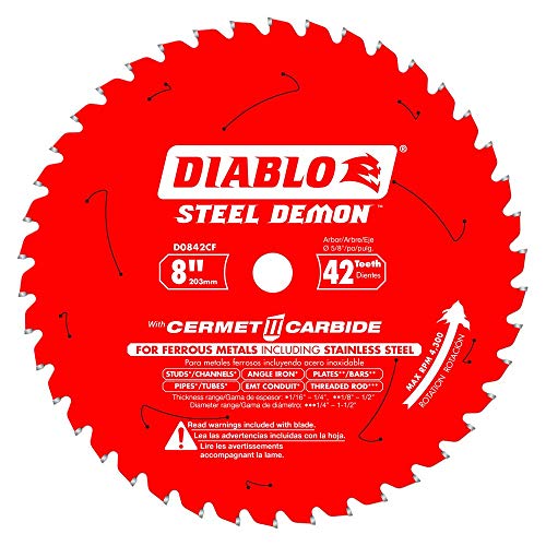 Diablo D0842CF 8" Steel Demon 42T Cermet II Carbide Ferrous Metal Blade 4-Pack