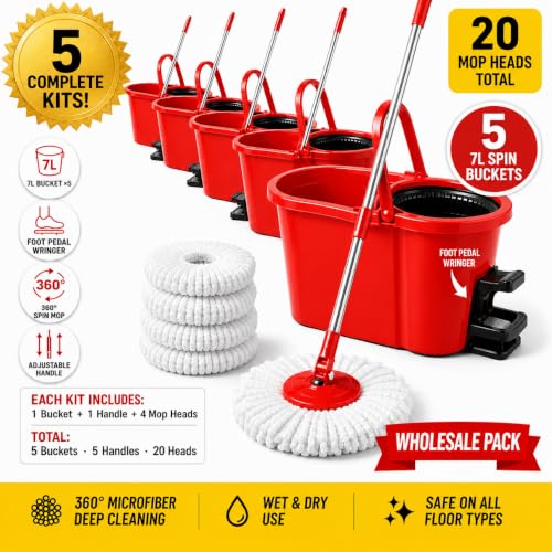 Mopplex Spin Mop & Bucket Set 5 Pack 7L