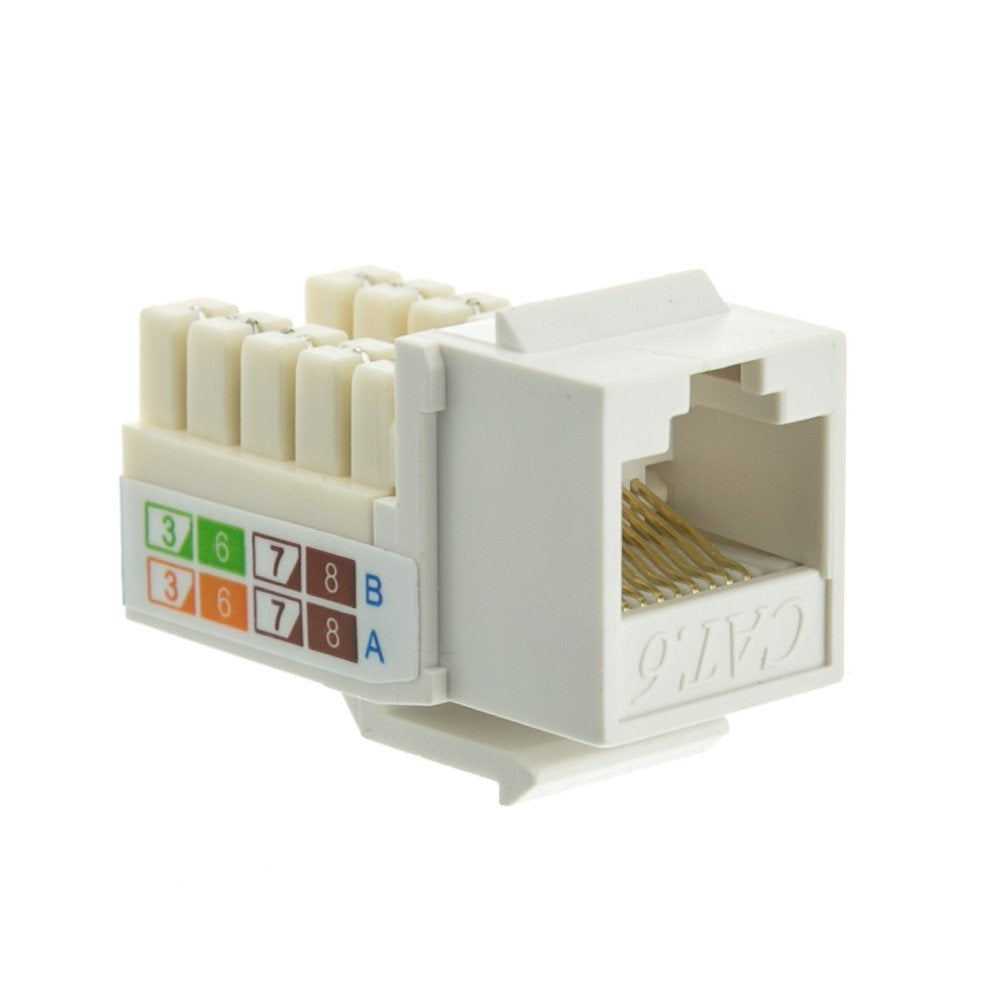 CableWholesale Cat6 Keystone Jack White RJ45