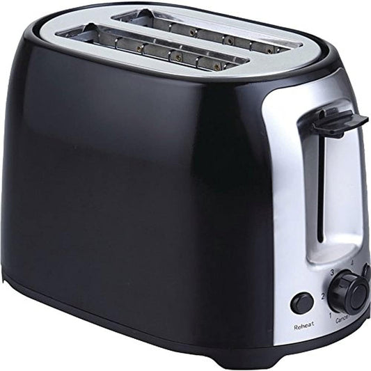 BRENTWOOD TS-292B Cool Touch 2-Slice Extra Wide Slot Toaster for Variety of Breads, Black and Silver, 6-Setting Browning Knob, 800w