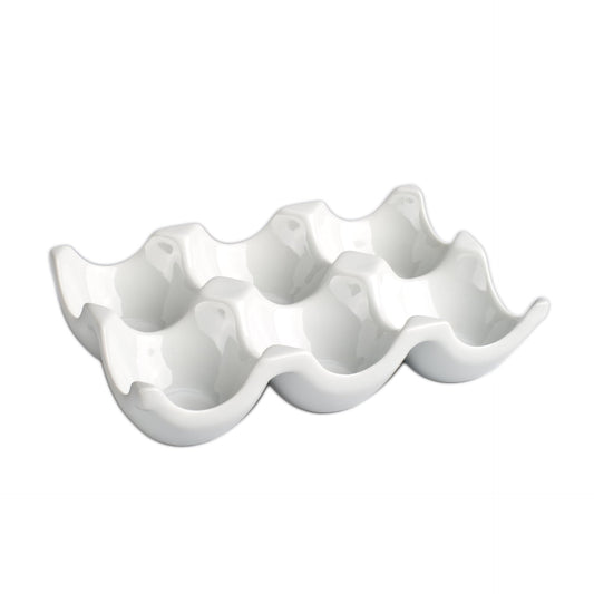 BIA White Porcelain Half Dozen Egg Crate