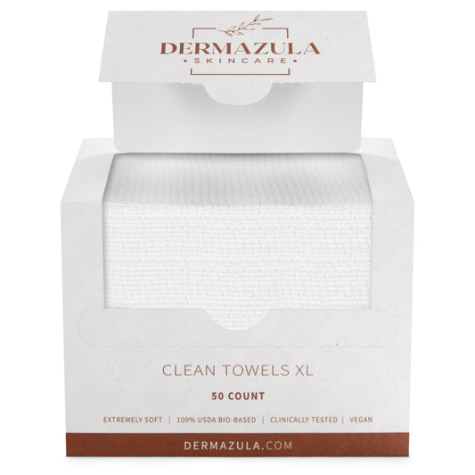 taktick Disposable Face Towels, 50 Count Ultra Soft Facial Towels for Gentle Cleansing, Face Cloths for Washing Face, Ideal Face Towels for All Skin Types, Perfect for Home and Travel, White