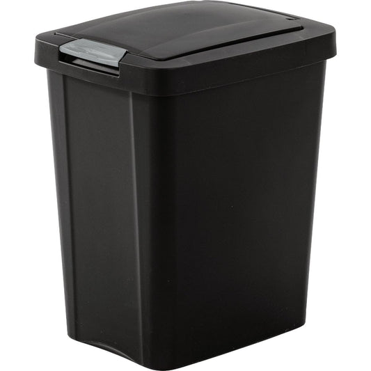 Sterilite 10439004 7.5 Gallon Black Plastic TouchTop Wastebasket